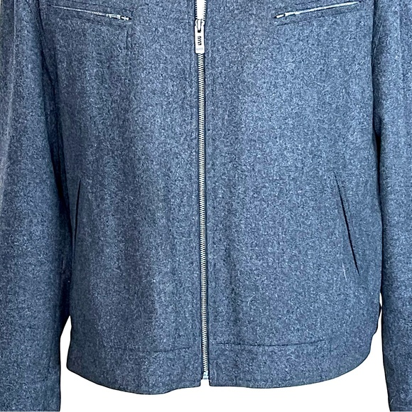 GUESS Men’s Flight Jacket Inspired Wool Blend Jacket Gray Size XL Minimalist - Picture 3 of 8